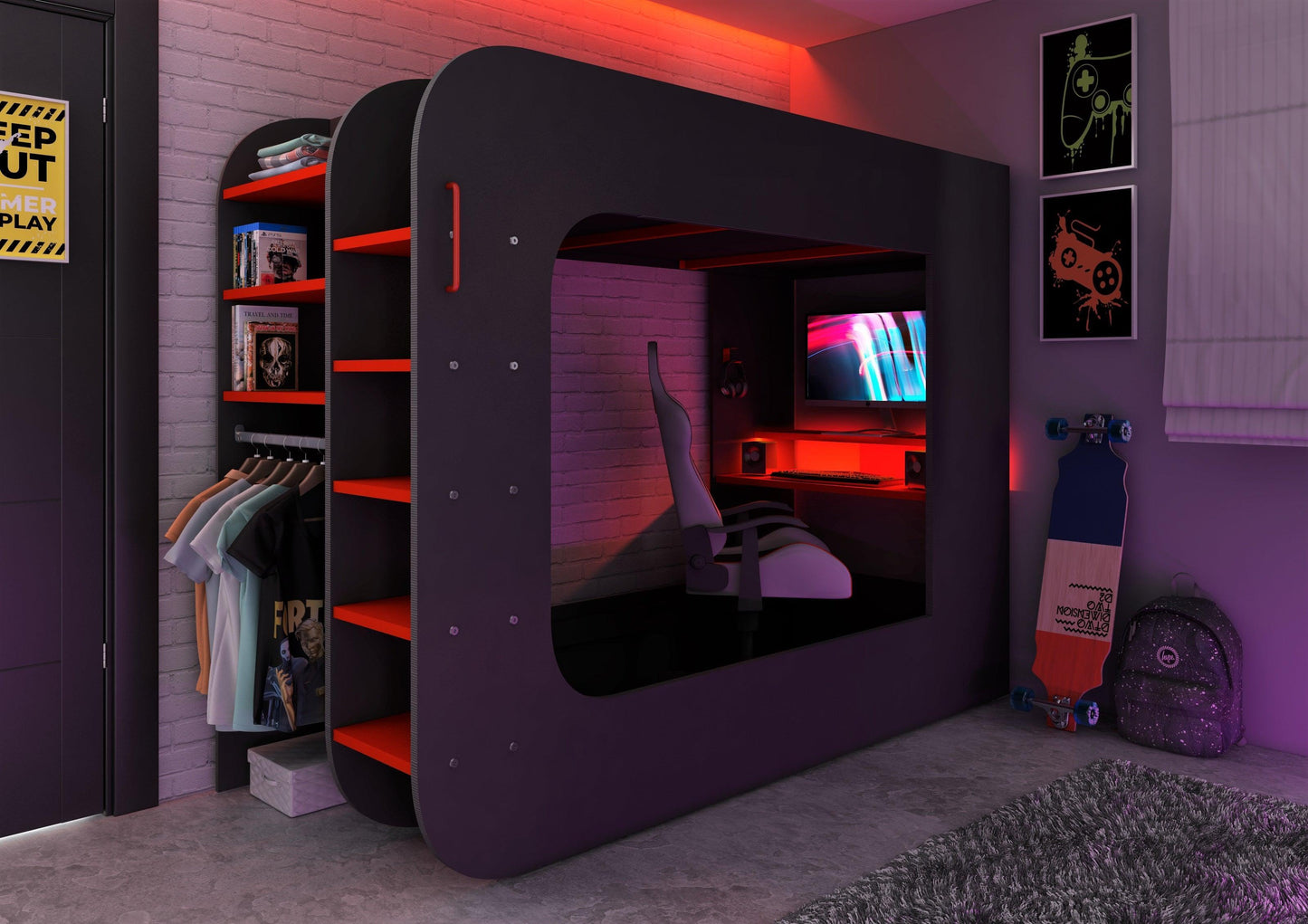 The Loft Pod Gaming Single Bed - Millie & Jones