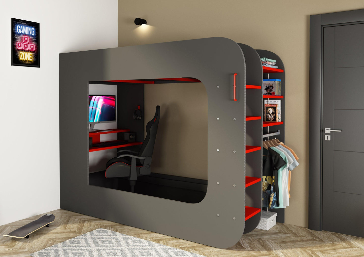 The Loft Pod Gaming Single Bed - Millie & Jones