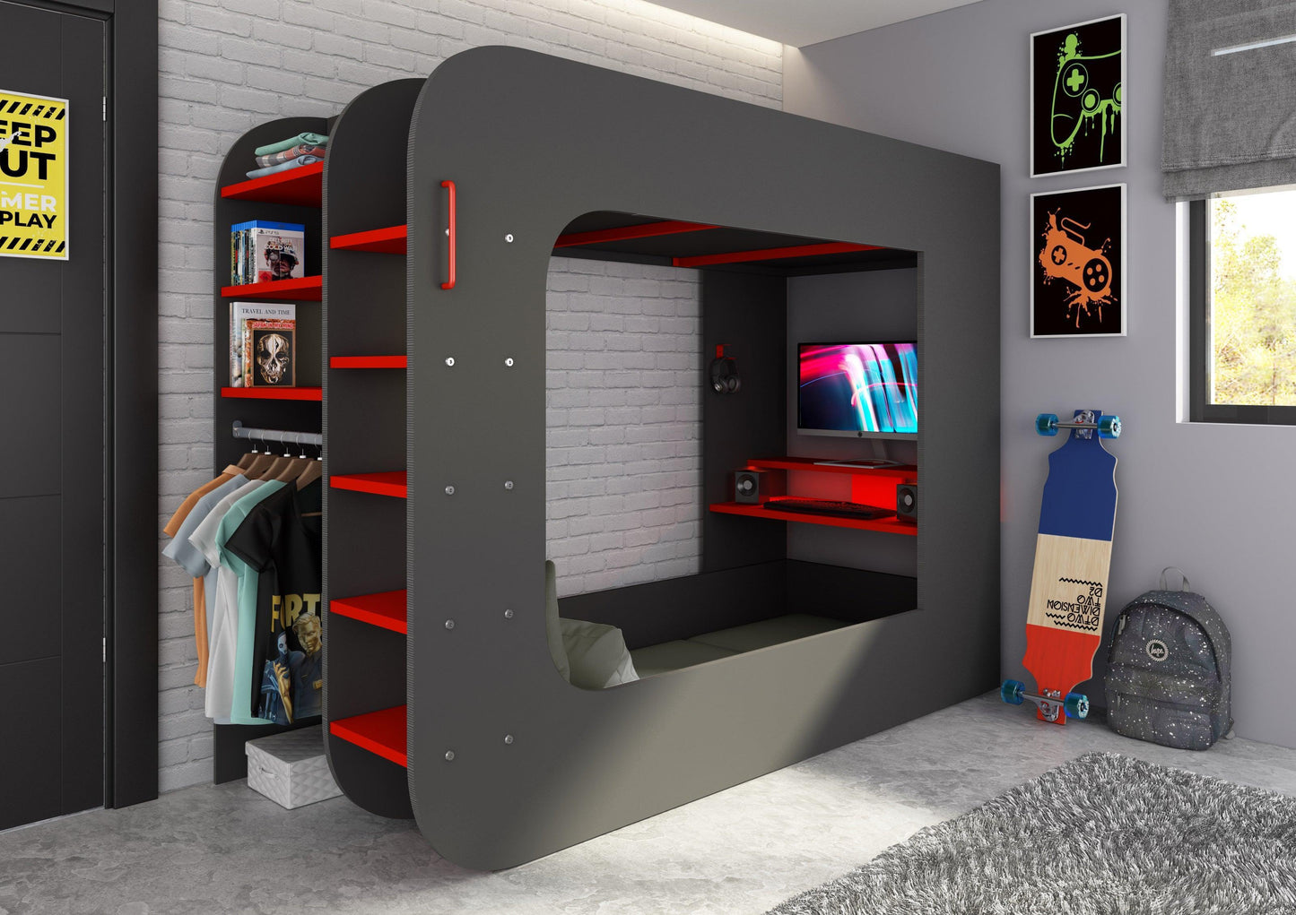 The Loft Pod Gaming Single Bed - Millie & Jones