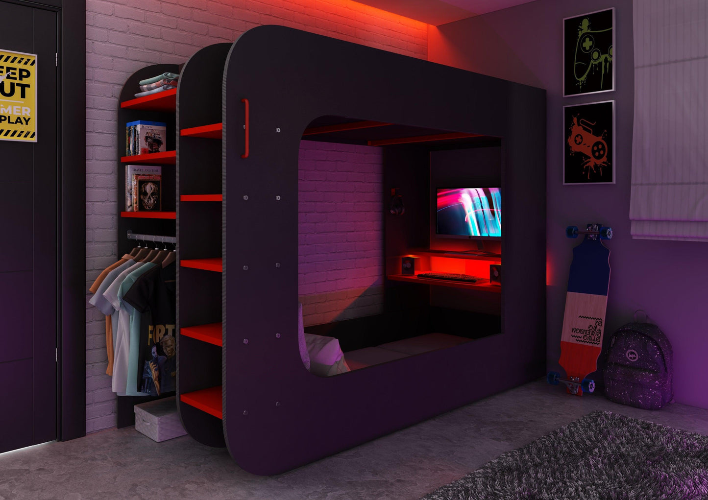 The Loft Pod Gaming Single Bed - Millie & Jones