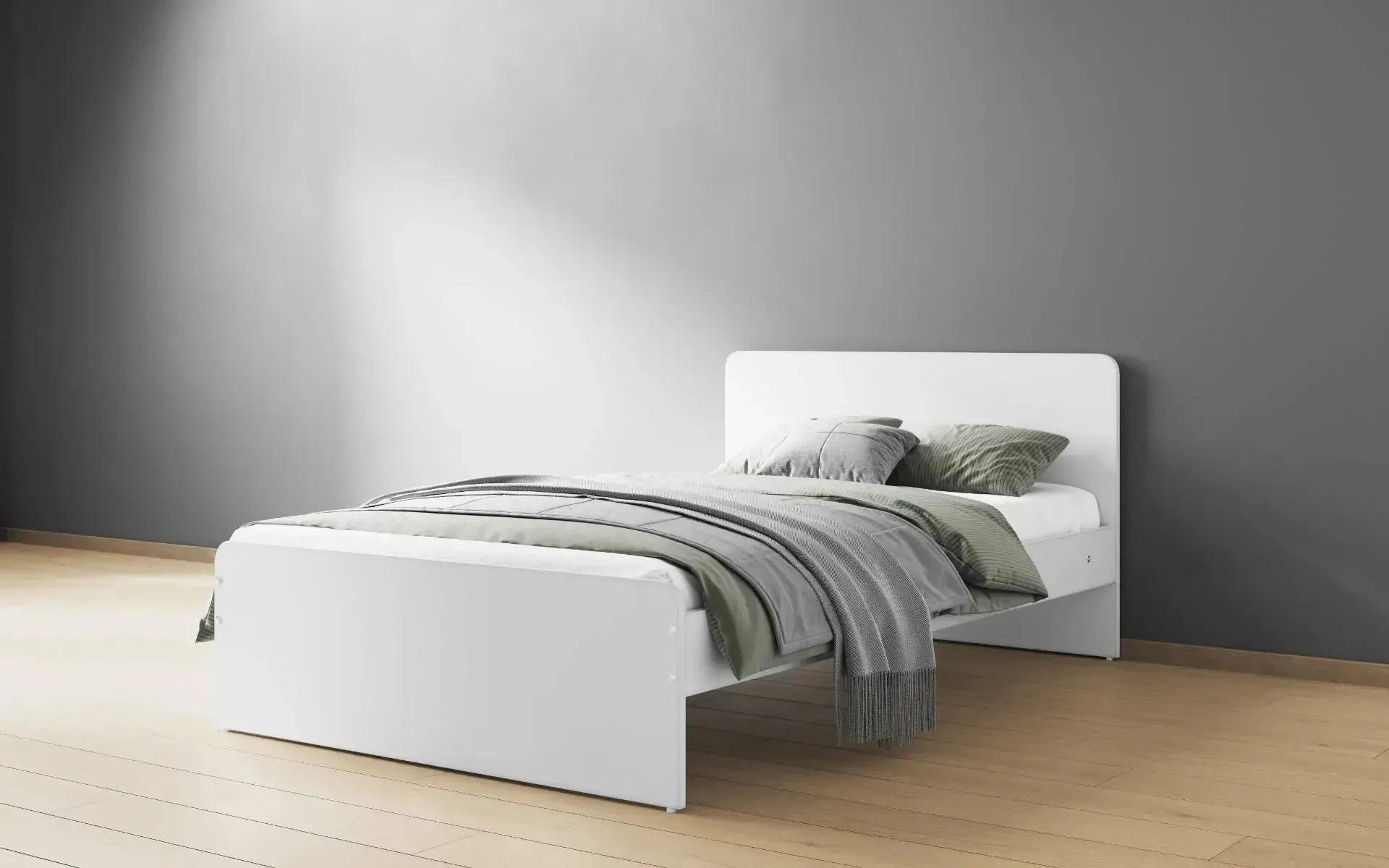 Logan Small Double White Bed - Hover