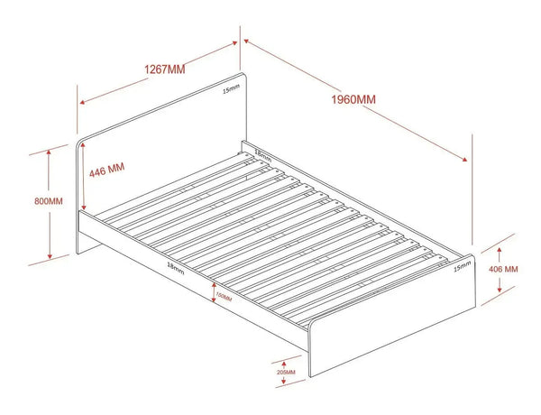 Logan Small Double White Bed