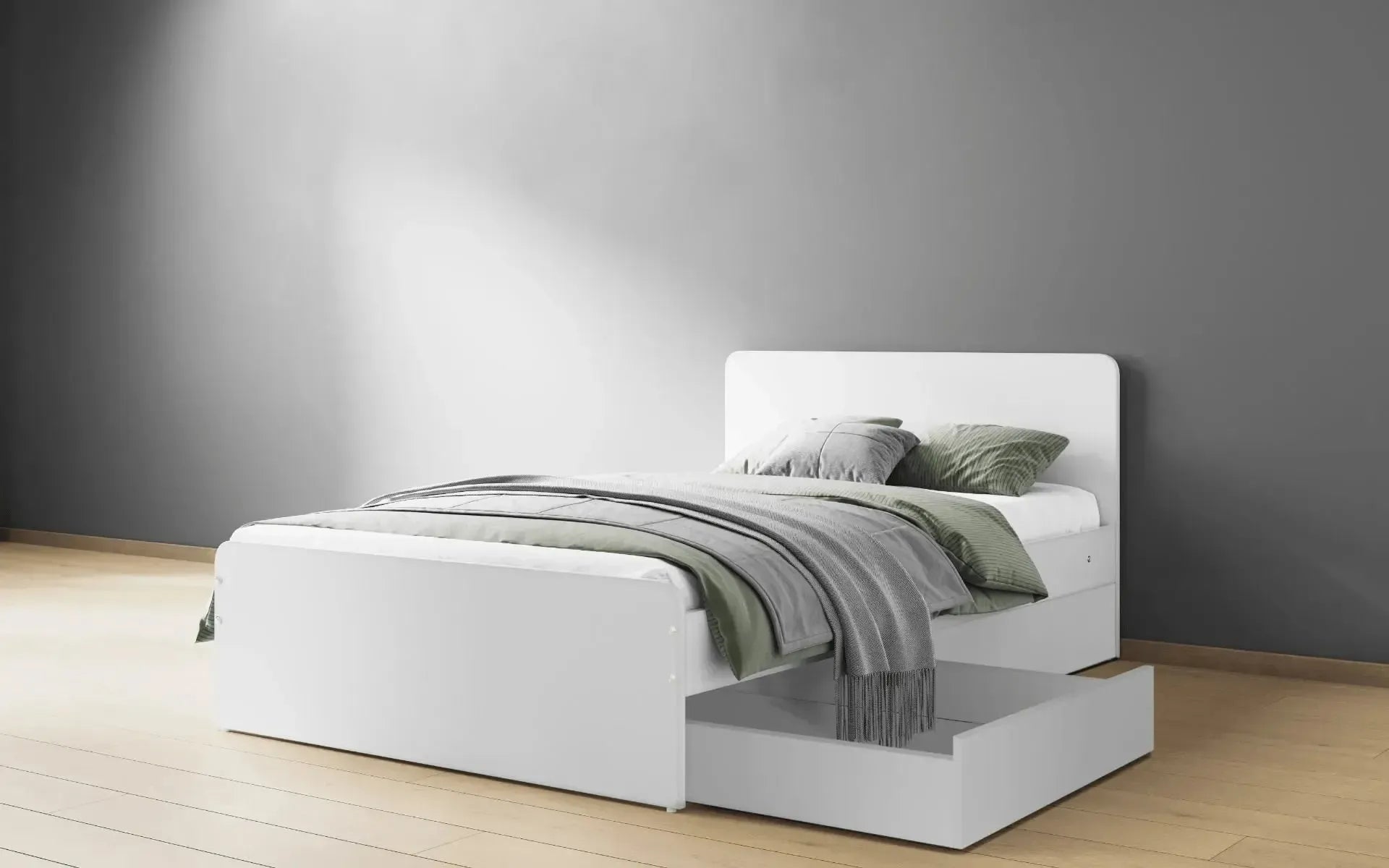 Logan Small Double White Bed