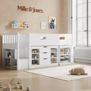 Marcus Mid Sleeper Bed with Desk & Storage