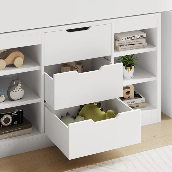 Marcus Mid Sleeper Bed with Desk & Storage