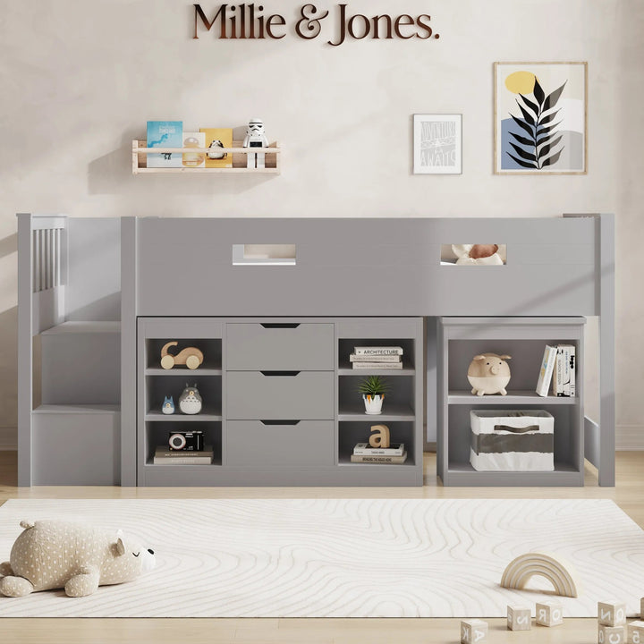 Marcus Mid Sleeper Bed with Desk & Storage