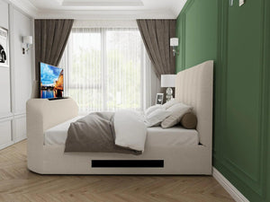 Megane Boucle Side Lift TV Ottoman Double Bed