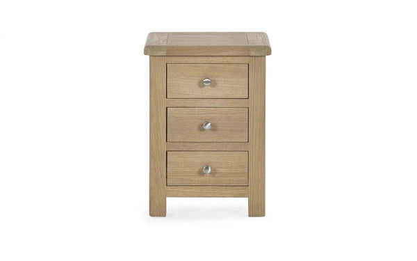 Memphis Limed Oak 3 Drawer Bedside Table