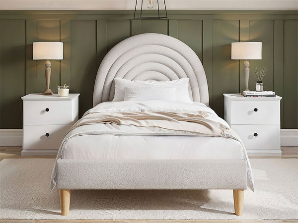 Mila Boucle Fabric Single Bed