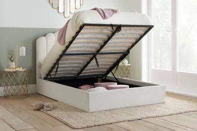 Monaco Fabric White Ottoman Bed - Hover