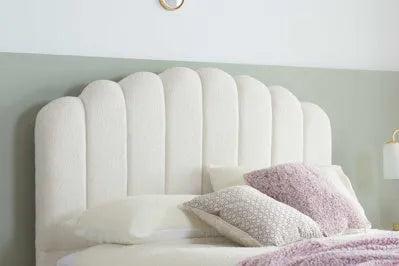 Monaco Fabric White Ottoman Bed