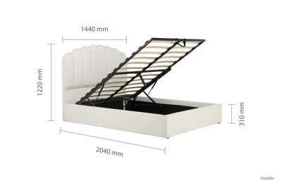 Monaco Fabric White Ottoman Bed