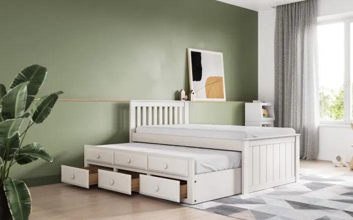 Montana White Guest Bed with Trundle