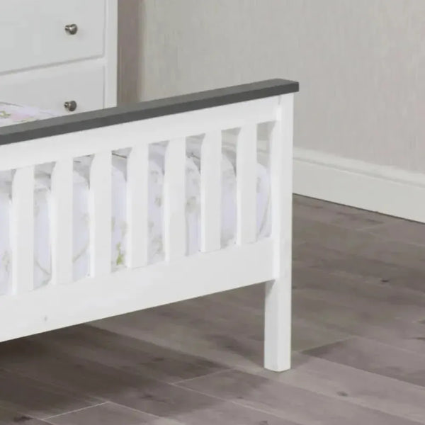 Nami White and Grey Wooden Bed
