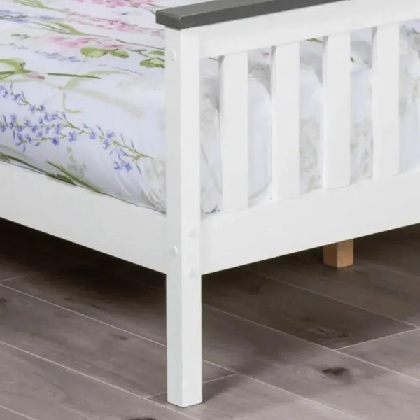 Nami White and Grey Wooden Bed