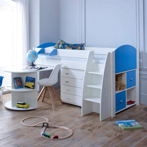 Noah & Eli Mid Sleeper Bed with Desk & Drawers