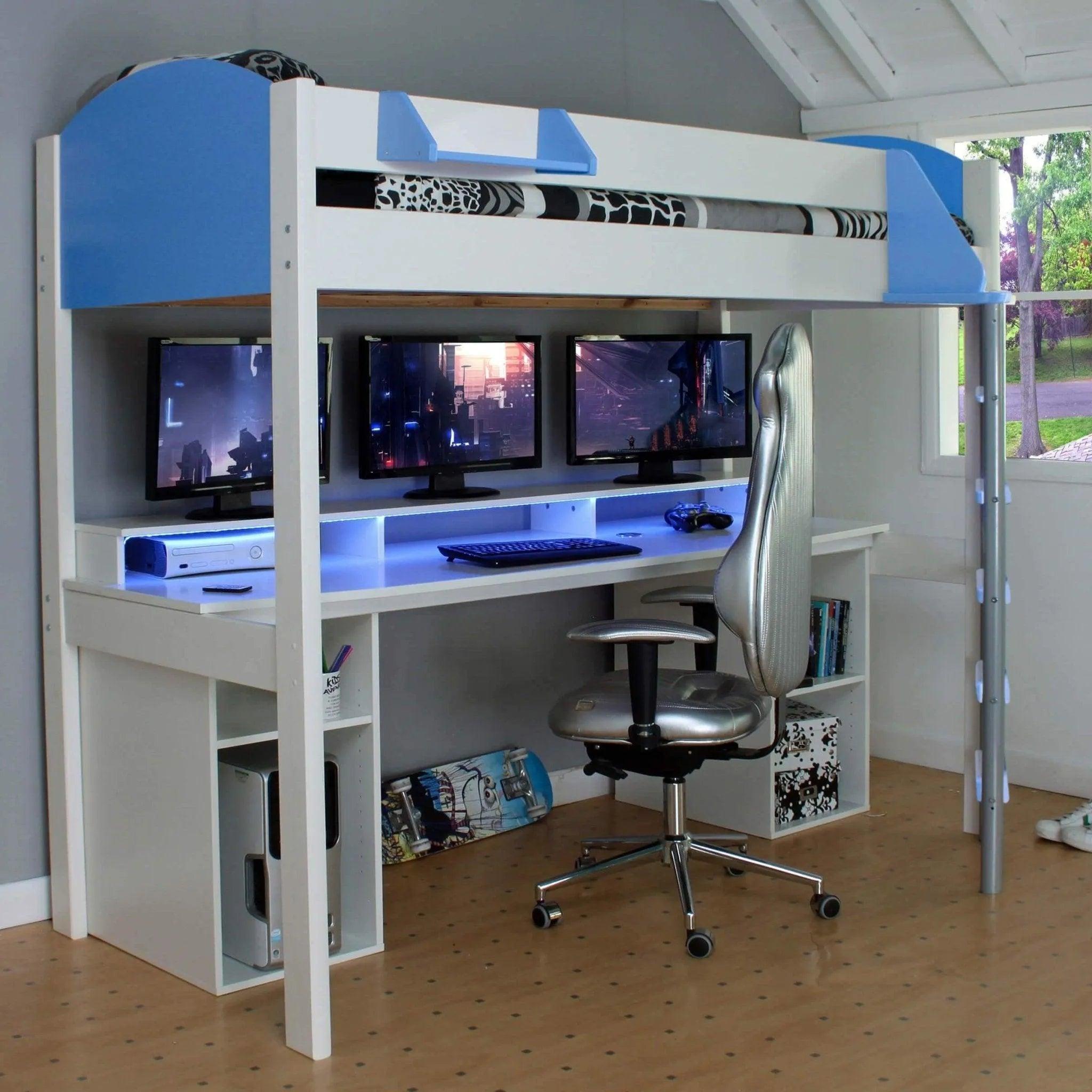 Noah Gaming High Sleeper Loft Bed with Storage - Hover