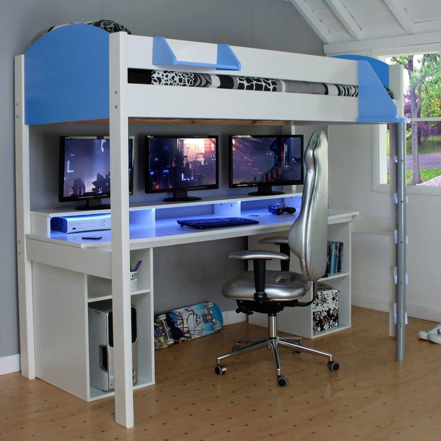 Noah Gaming High Sleeper Loft Bed with Storage