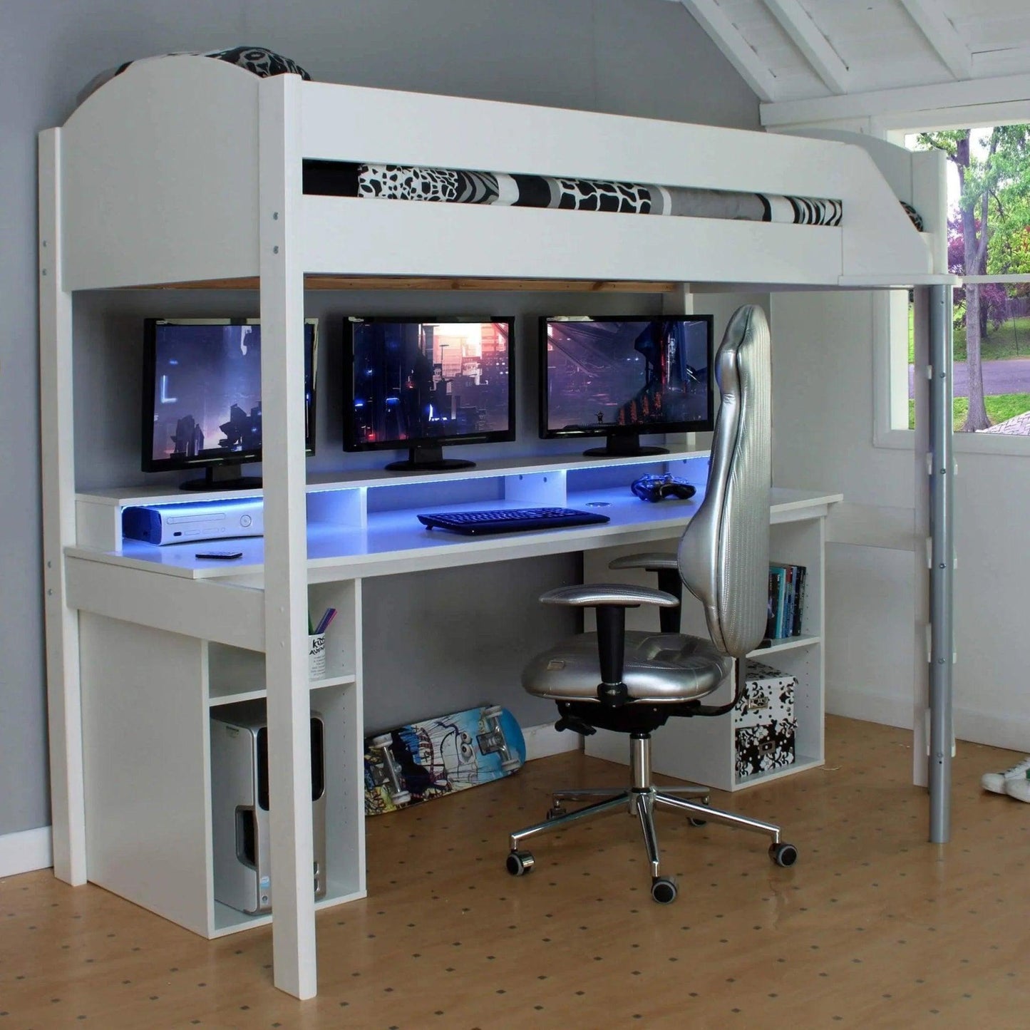 Noah Gaming High Sleeper Loft Bed with Storage