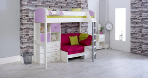 Noah High Sleeper Loft Bed with Chair Bed & Storage Drawers