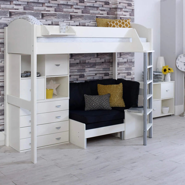 Noah High Sleeper Loft Bed with Chair Bed & Storage Drawers