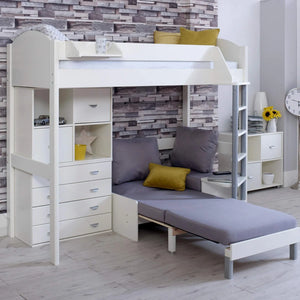 Noah High Sleeper Loft Bed with Chair Bed & Storage Drawers