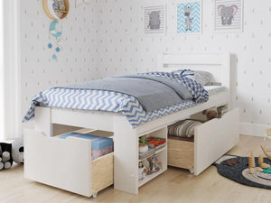 Noomi Hansa White Storage Bed
