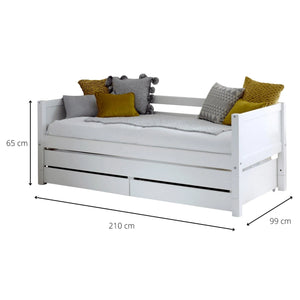 Nordic Daybed with Trundle Pull & Drawers