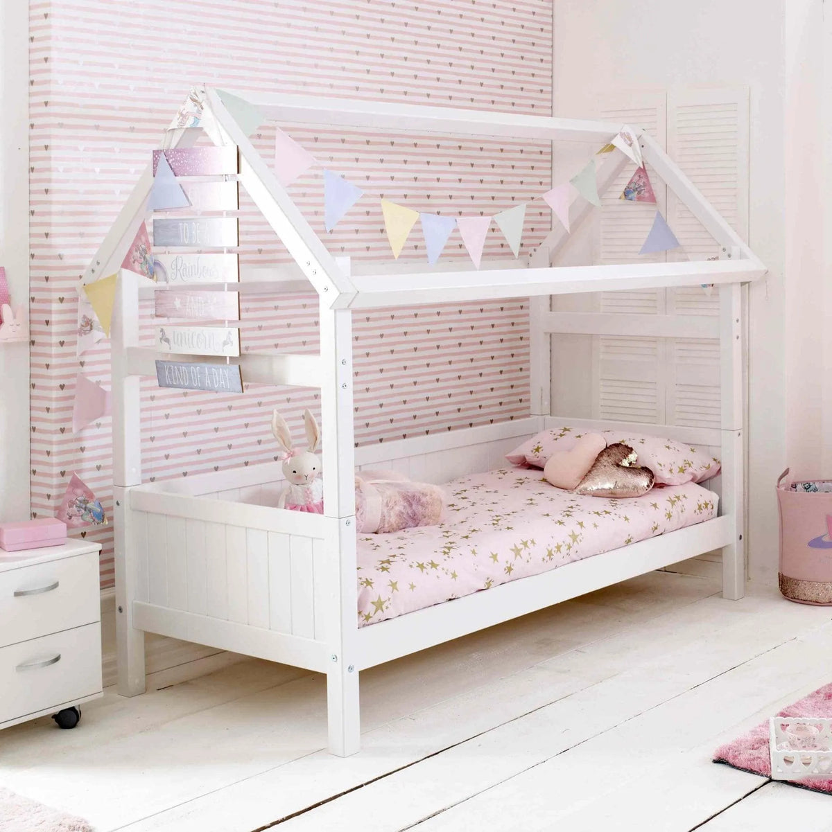 Nordic Playhouse Bed with Optional Trundle & Storage Drawers