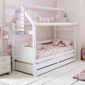 Nordic Playhouse Bed with Optional Trundle & Storage Drawers