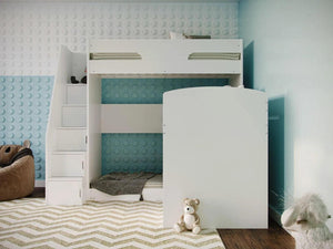 Oscar Triple Bunk Bed with Shelves & Drawers