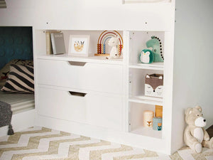 Oscar Triple Bunk Bed with Shelves & Drawers