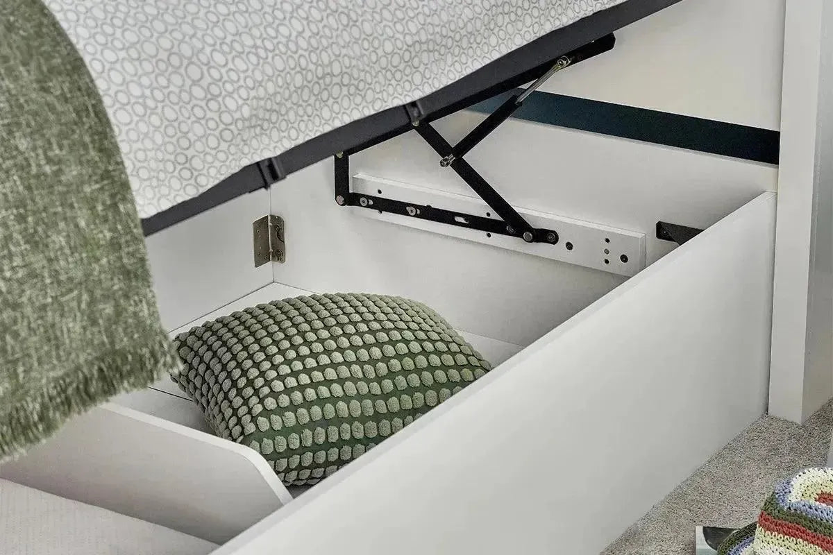 Oscar Wooden Bookcase Ottoman Bed