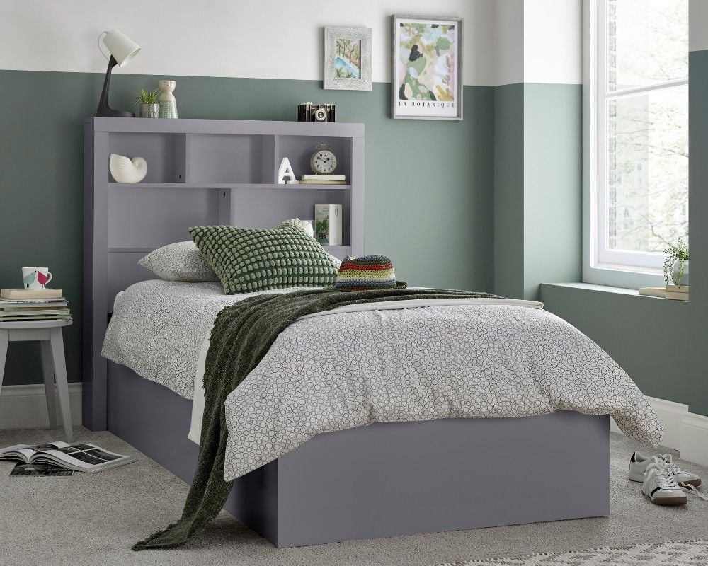 Oscar Wooden Bookcase Ottoman Bed