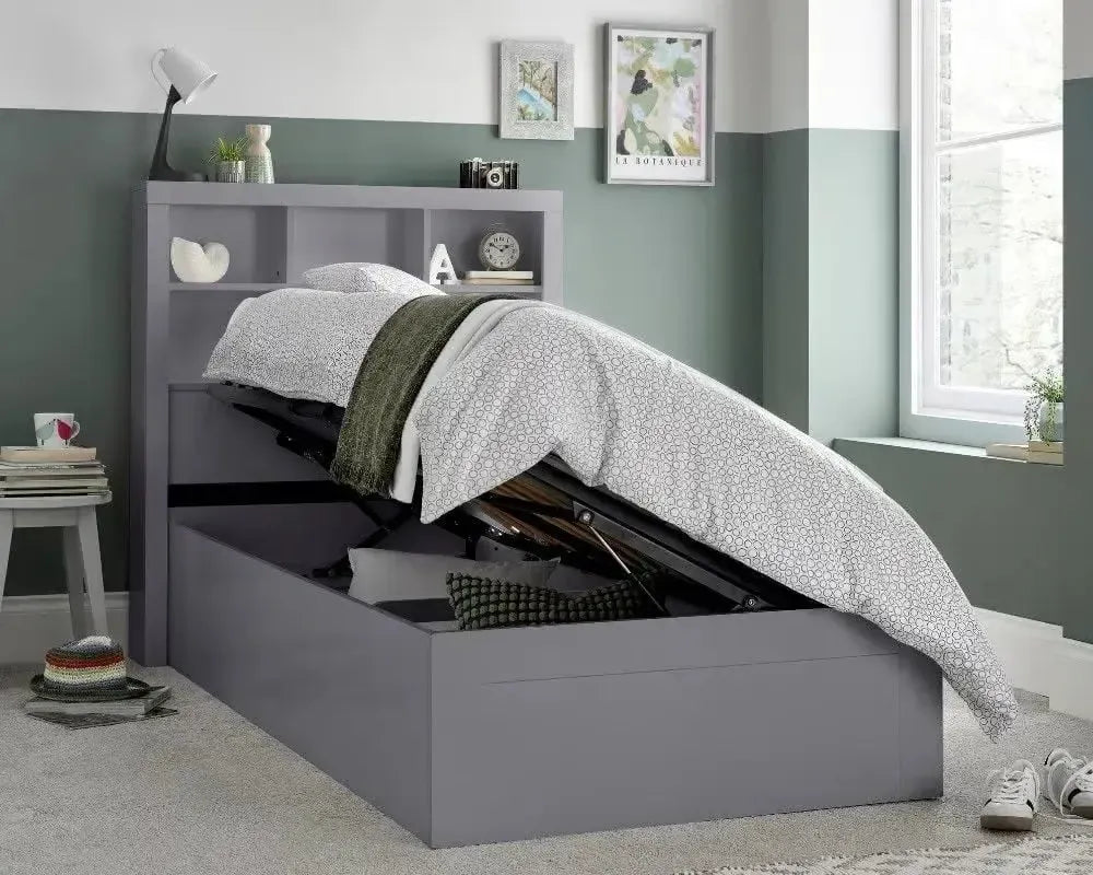 Oscar Wooden Bookcase Ottoman Bed