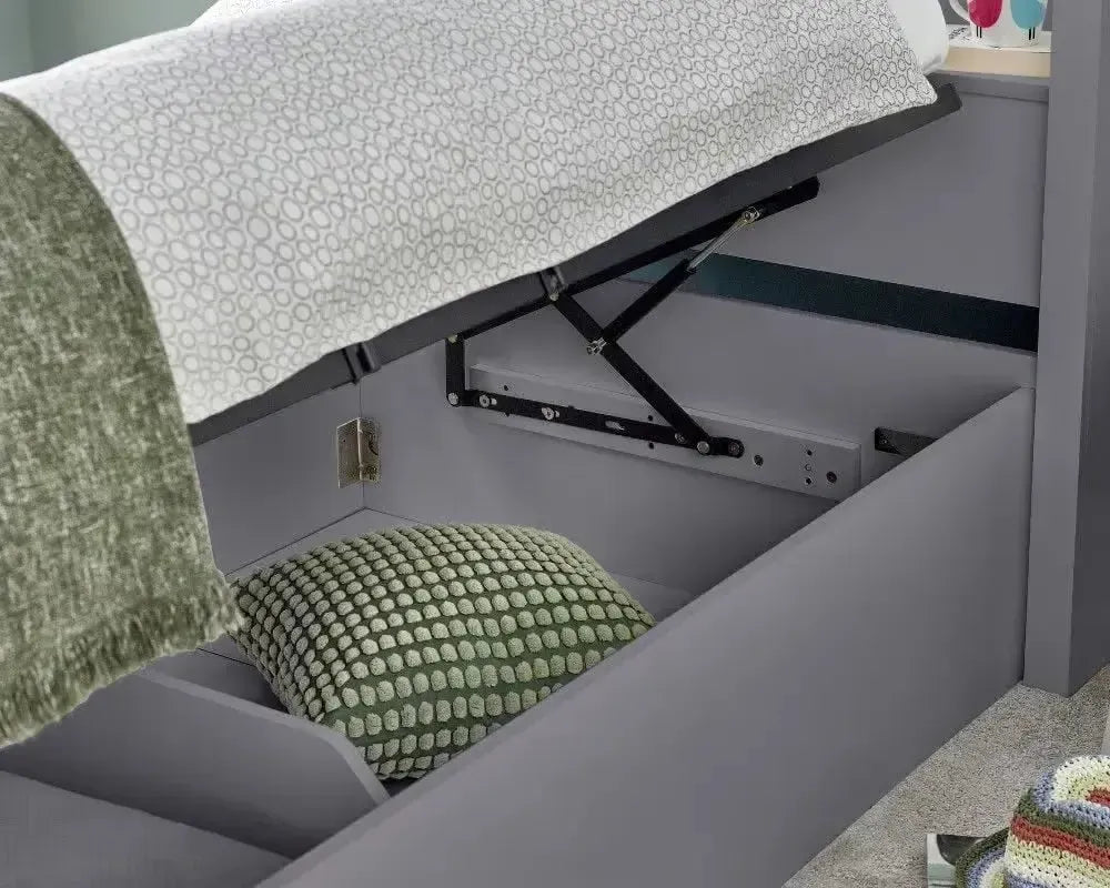 Oscar Wooden Bookcase Ottoman Bed