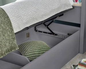 Oscar Wooden Bookcase Ottoman Bed