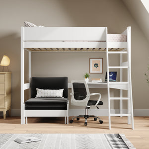 Oxford Solid Pine High Sleeper with Desk & Sofa Bed