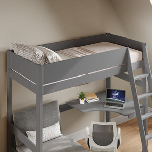 Oxford Solid Pine High Sleeper with Desk & Sofa Bed