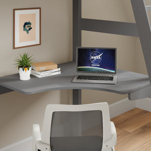 Oxford Solid Pine High Sleeper with Desk & Sofa Bed