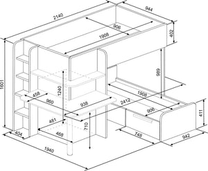 Palatino L Shaped Bunk Bed