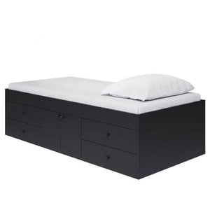 Pioneer Black Storage Bed - Single