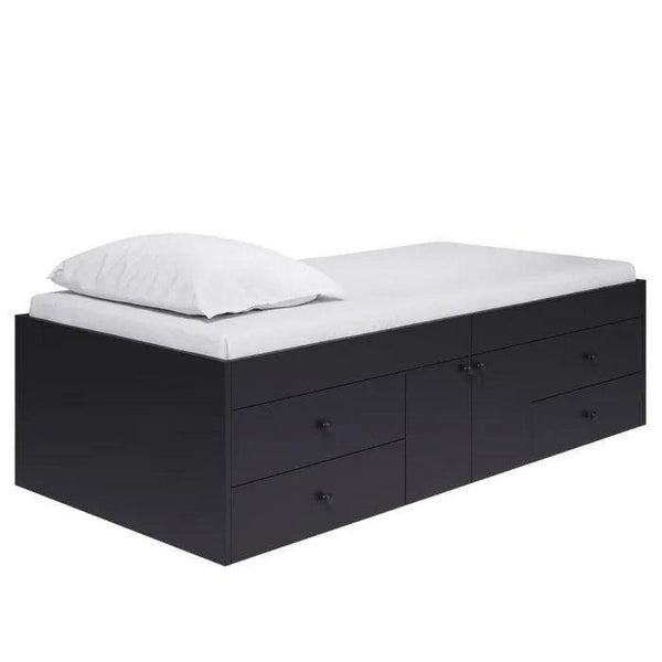 Pioneer Black Storage Bed - Single