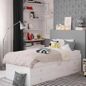 Pioneer White Storage Bed - Single