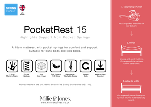 PocketRest 15cm Bunk Bed & High Sleeper Mattress