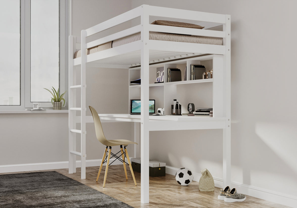 Pure Loft Bed with Desk & Shelves