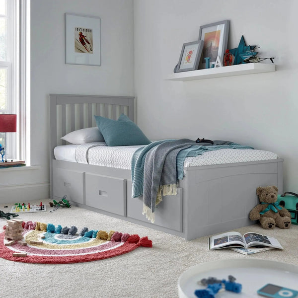 Quest Grey Wooden 3 Drawer Bed