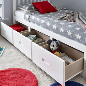 Quest White Wooden 3 Drawer Bed
