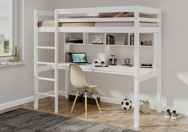 Pure Loft Bed with Desk & Shelves
