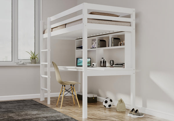 Pure Loft Bed with Desk & Shelves